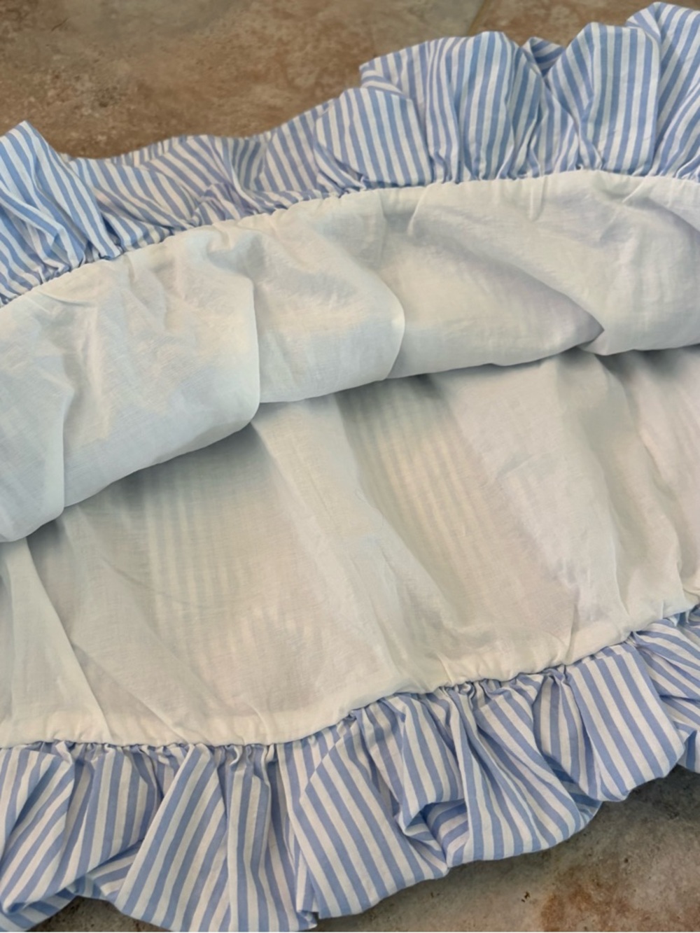 Poplin Bubble Skirt White Blue Old Navy Women’s XS Lined Striped Elastic Cotton - Picture 5 of 8